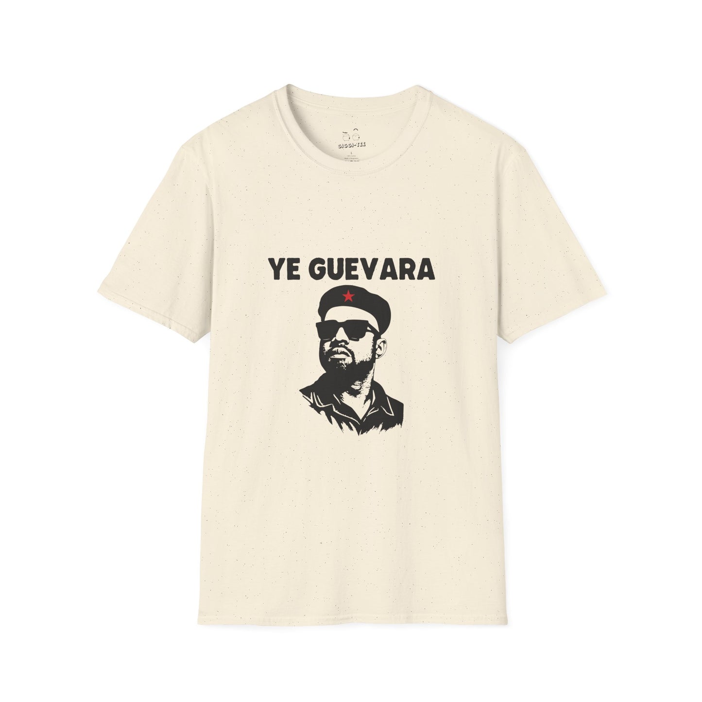 Parody illustration shirt design of Kanye West portrayed in the iconic Che Guevara revolutionary poster style wearing a beret